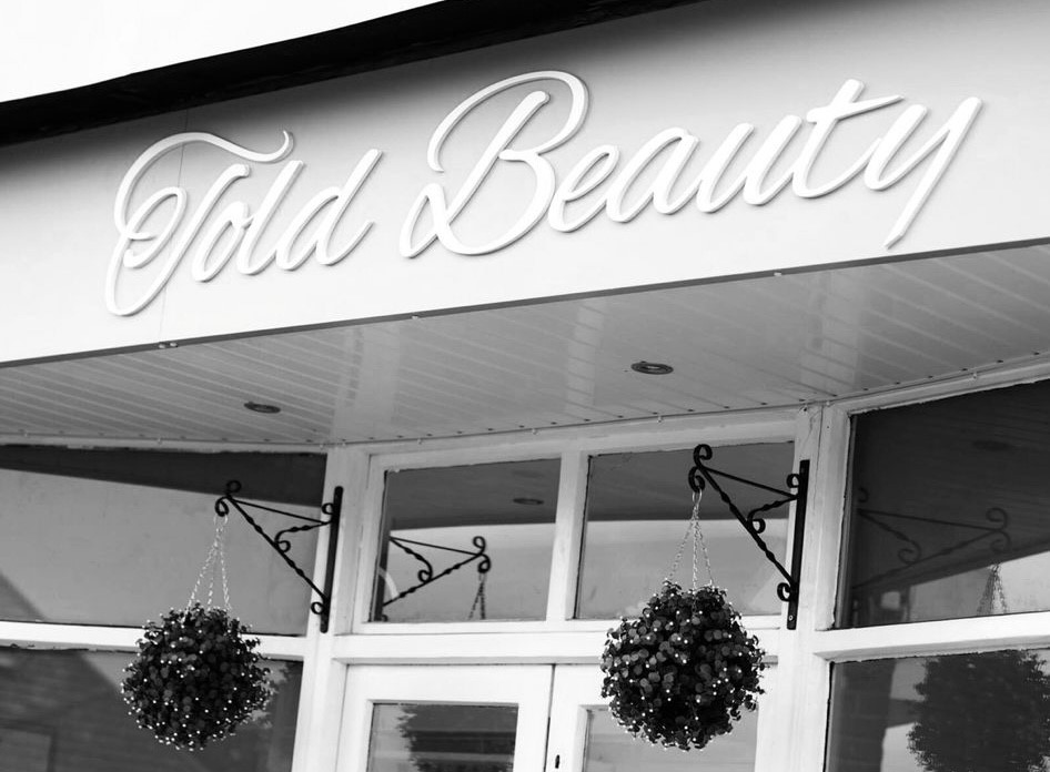 Salon front of told beauty and aesthetics, black and white salon, beauty salon bournemouth